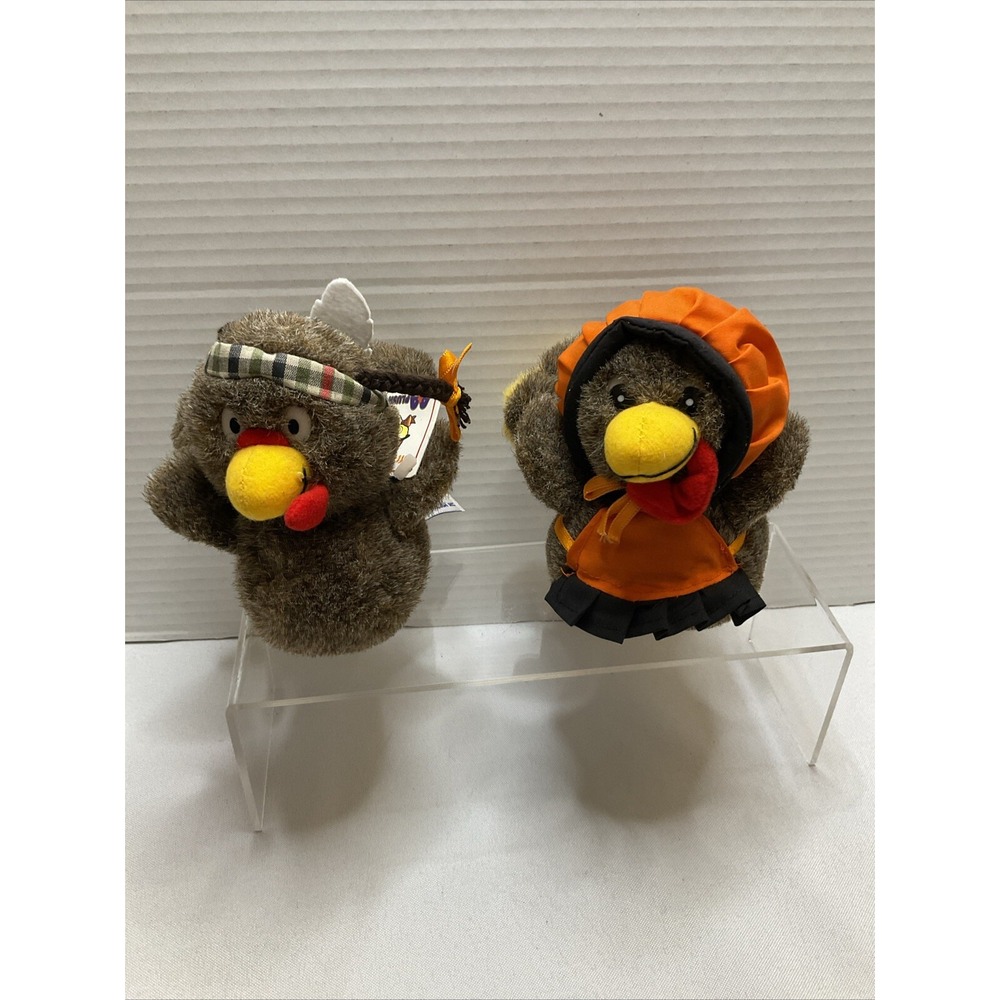 A&A Plush Pals‎ Thanksgiving Turkeys, Pilgrim Hen & Native American Tom Turkey